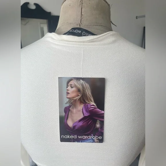 NEW Naked Wardrobe double lined ivory hourglass dress - Picture 4 of 4